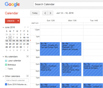 Subscribe to Football World Cup 2018 fixtures with Google Calendar