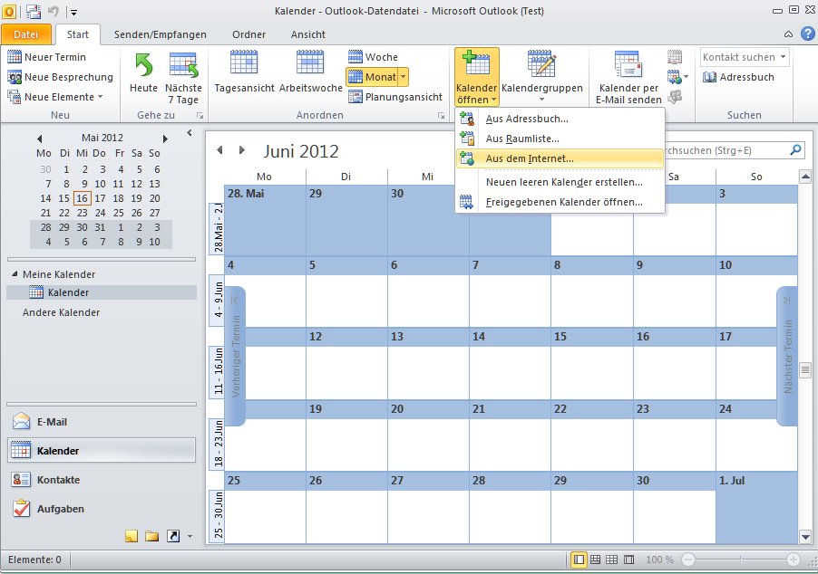 open Calendar "from the Internet". Our calendars are webbased (hosted on Google Calendars)